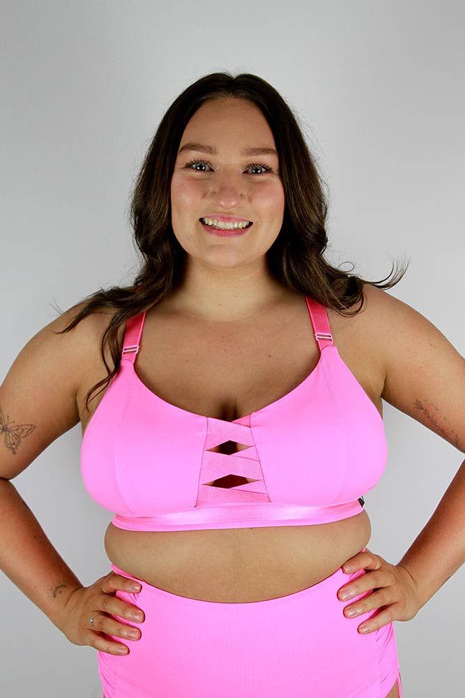Rarr Designs - Wholesale Sports Bra - Women's - Hamilton Sports Bralette - Hot Pink8