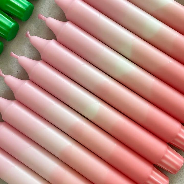 Wolkenreich - Wholesale Tapered Candle/Candlestick - Dip Dye Candles | Boho Dark Peach Pink | Set of 43