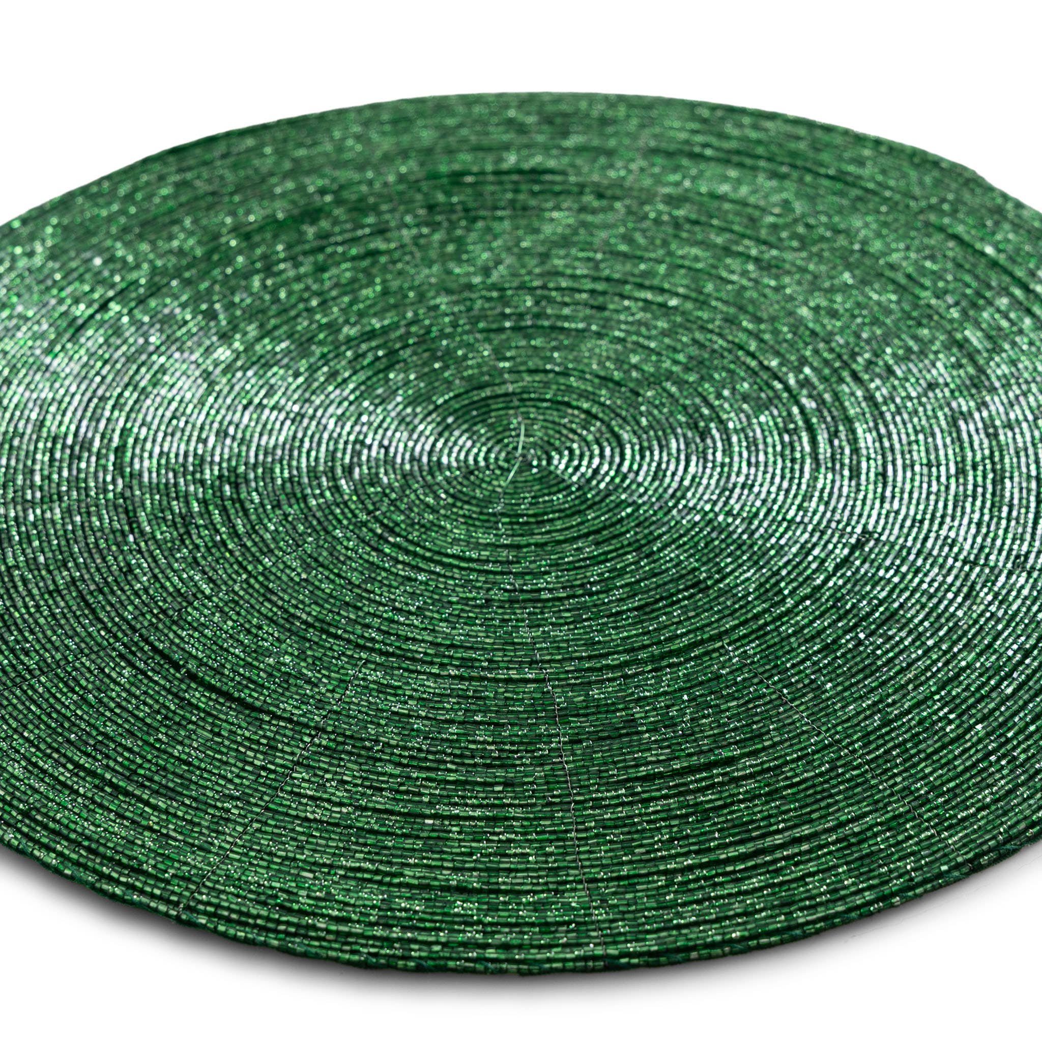 Olive Grön Glaspärlunderlägg i grönt, set om 4 för wholesale på Faire6