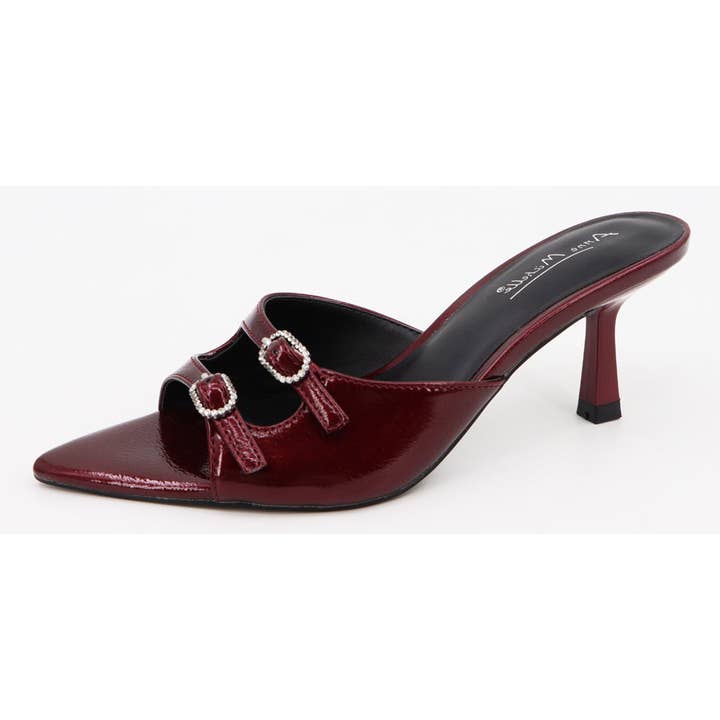 Mars Sky Shoes Wholesale - Wholesale Sandals - Women's - Anne Michelle Women Kitten Heel Pointed Toe Buckle Sandals