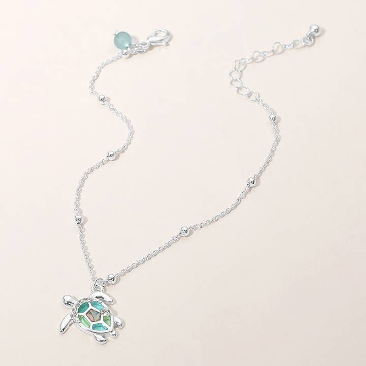 Sensibling Corp. - Wholesale Anklet - Abalone Sea Turtle Charm Anklet