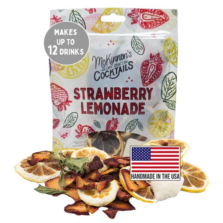 Strawberry Lemonade Cocktail Pouch for wholesale by McKinnon's Dry Craft Cocktails