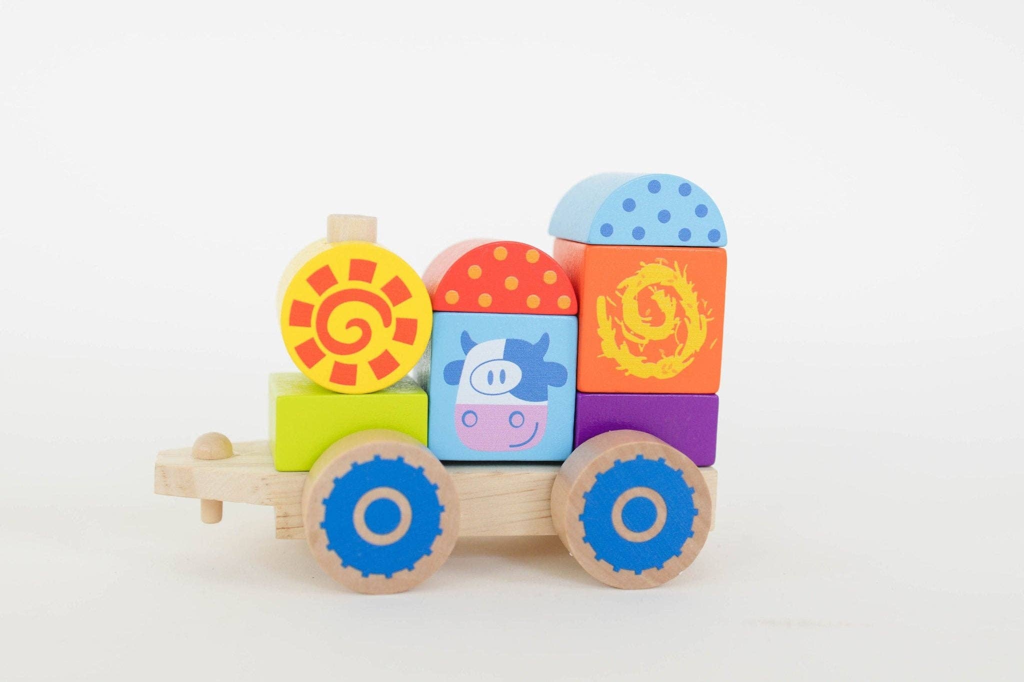 Spirit 'N Sprout - Wholesale Wood Toy - Kids - Farm Wooden Train Set for Kids - Pull Along Stacking Train12
