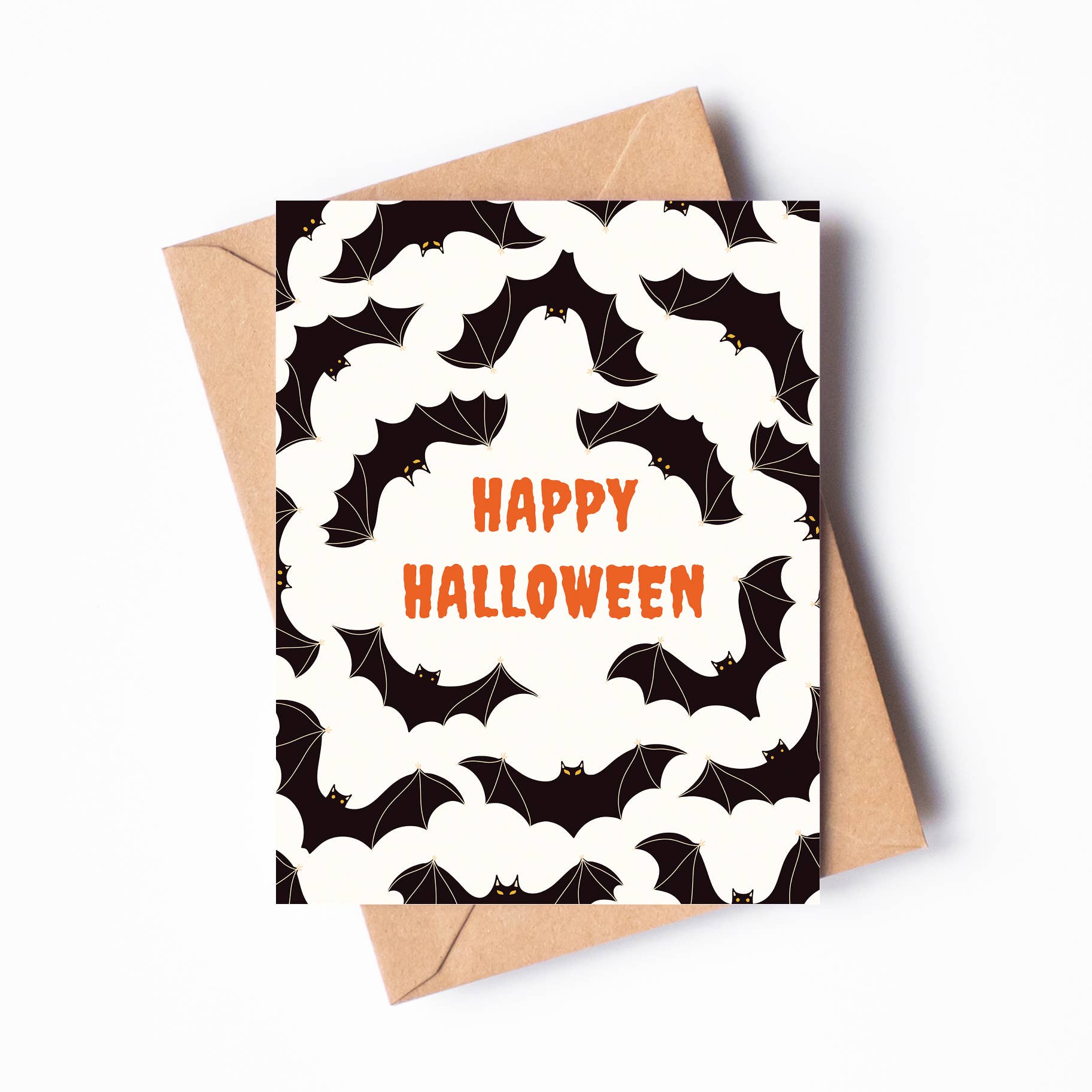 Oakwind Hollow - Vente Cartes d'Halloween - Carte de vœux Halloween Bats HW04 Spooky Happy Halloween1
