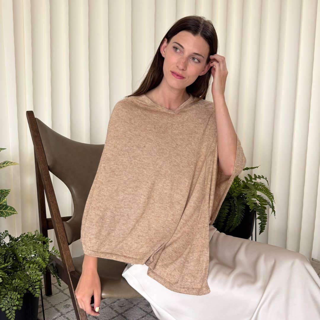 Humble Hilo - Wholesale Poncho - Women's - Humble Hilo Handloomed Cashmere Poncho, Classic15