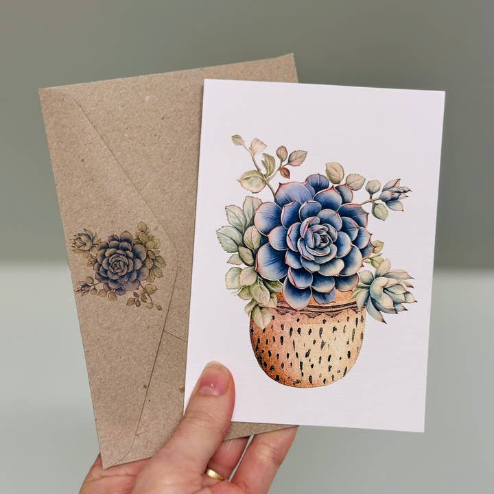Scattered Seed Co - Wholesale Everyday greeting card - SUCCULENTS in Pots greeting cards set of 42