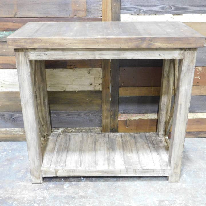 X Table-Rustic Farmhouse Sofa Table-36x18x34-Antiqued White for wholesale by My Amigos Imports