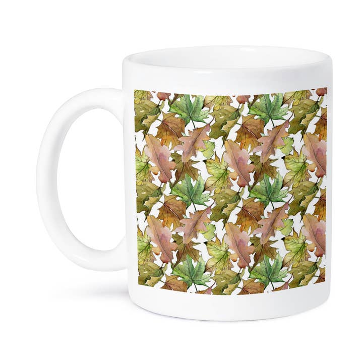 3dRose - Wholesale Coffee Mug - 3dRose, Pretty Brown and Green Fall Oak Leaves Pattern, Mug8