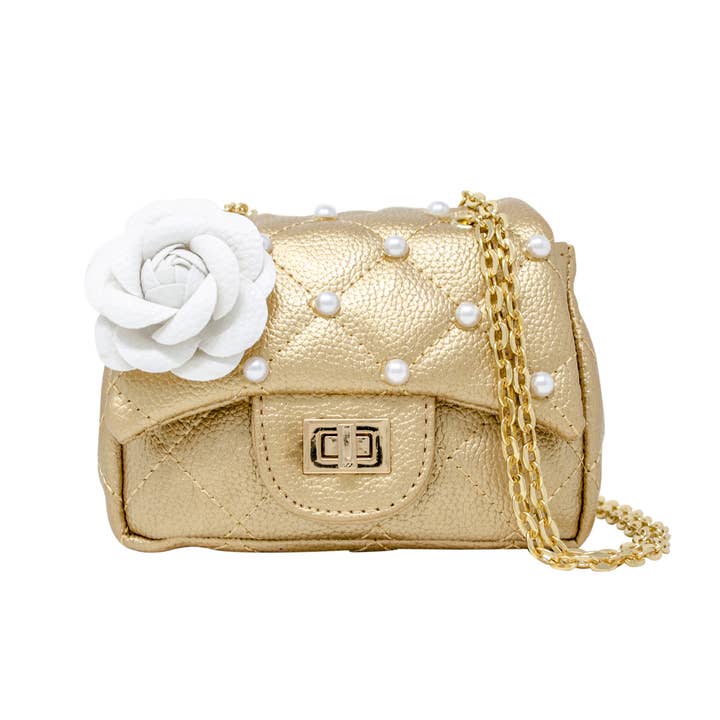 Tiny Treats and ZOMI GEMS - Wholesale Crossbody Bag - Kids - Classic Quilted Flower Pearl Handbag