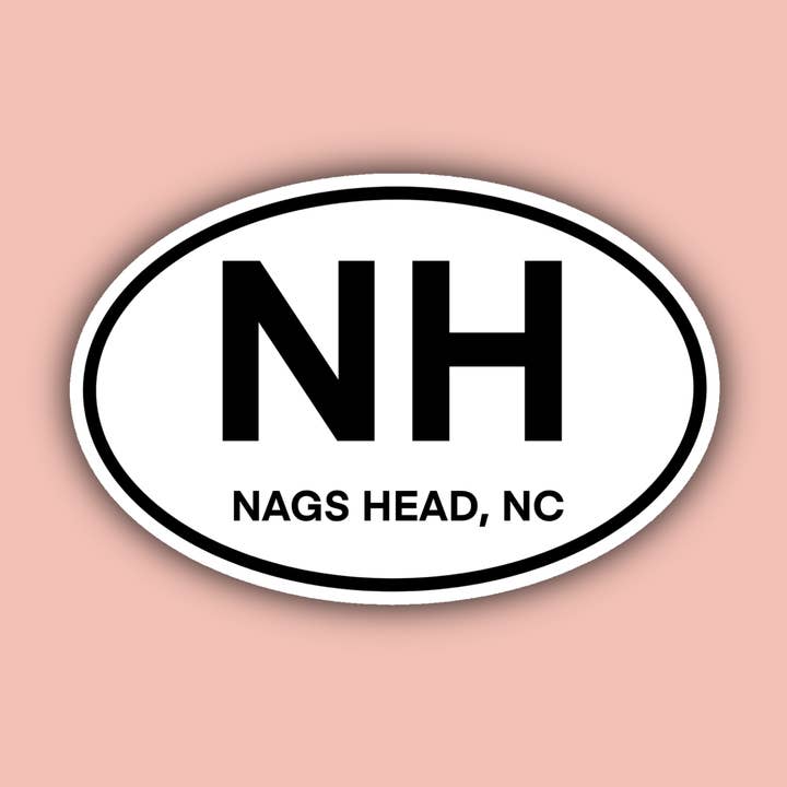 Nags Head North Carolina Oval - 3" Waterproof Sticker for wholesale by Delmarva Stickers