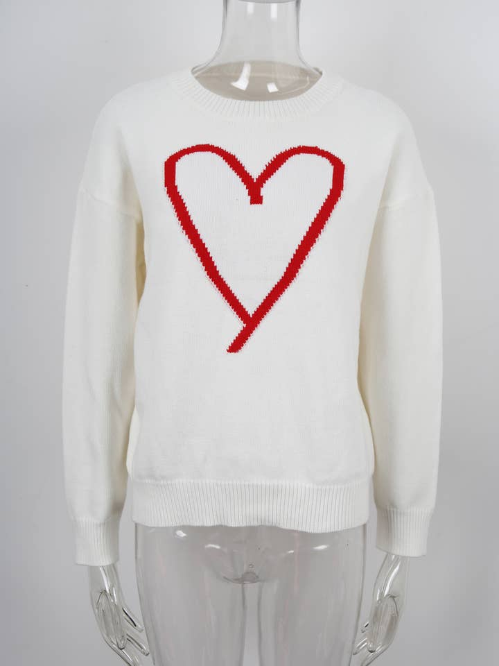 Hope & Sunshine - Wholesale Knit Sweater - Women's - Valentine's Heart Pullover Sweater62
