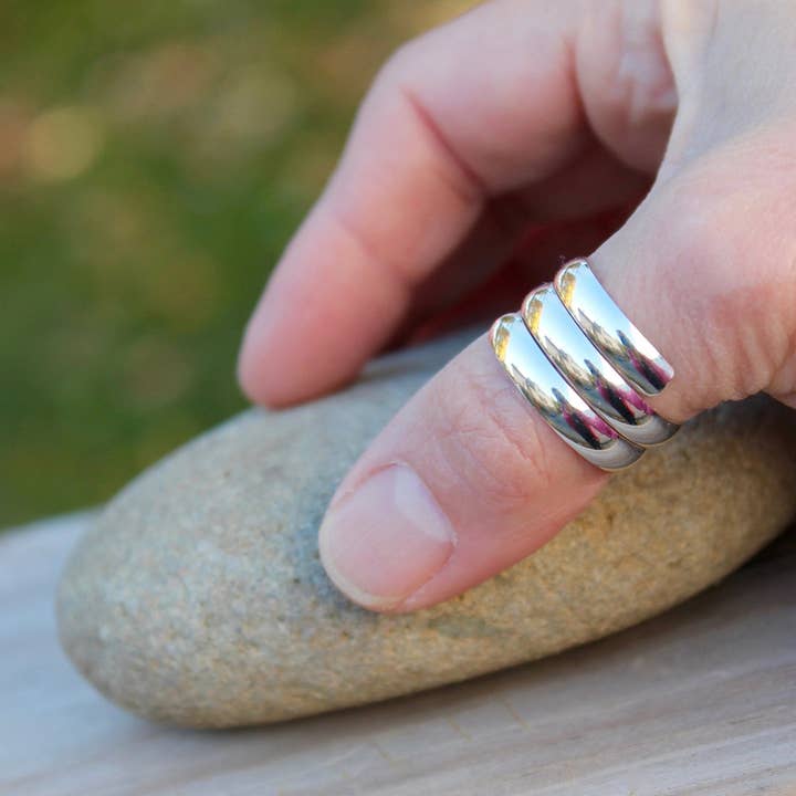 Kitty Stoykovich Designs - Wholesale Band/Stacked Ring - Thumb Ring Sterling Silver Wide Band Half Round1