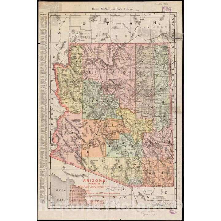 Historical Map, 1902 Arizona for wholesale by Historic Pictoric