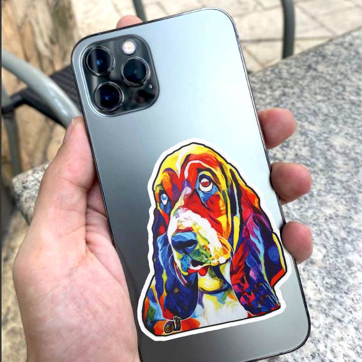 Sticker - Basset Hound Diog for wholesale by Snail Candy Arts