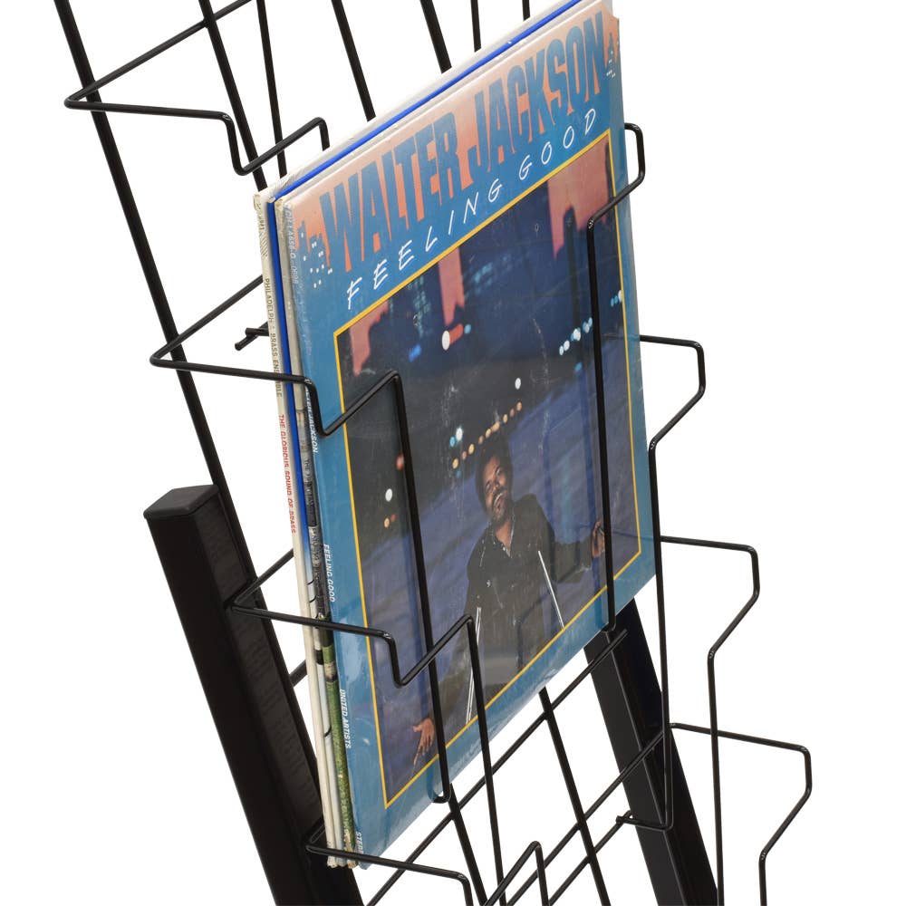 Specialty Store Services - Wholesale Retailer Display Stand/Case - Black 10 Pocket LP Vinyl Record Floor Standing Metal Display2