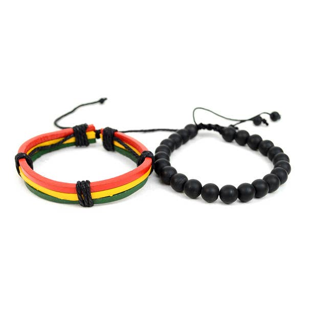Selini New York - Wholesale Jewelry Set - "Rasta Flag Color" Two Pieces Bracelet Set3