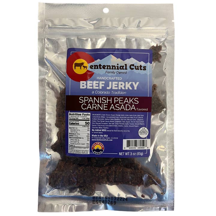 Centennial Cuts - Vente Viande séchée - 3 onces de viande asada Spanish Peaks