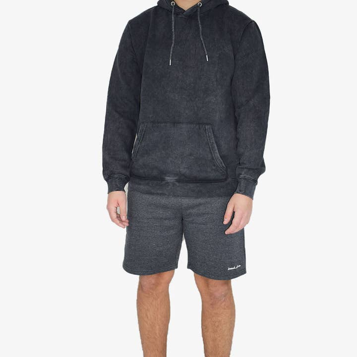 Slim Fit Acid Wash Over The Head huvtröja för män för wholesale av Beach Stone