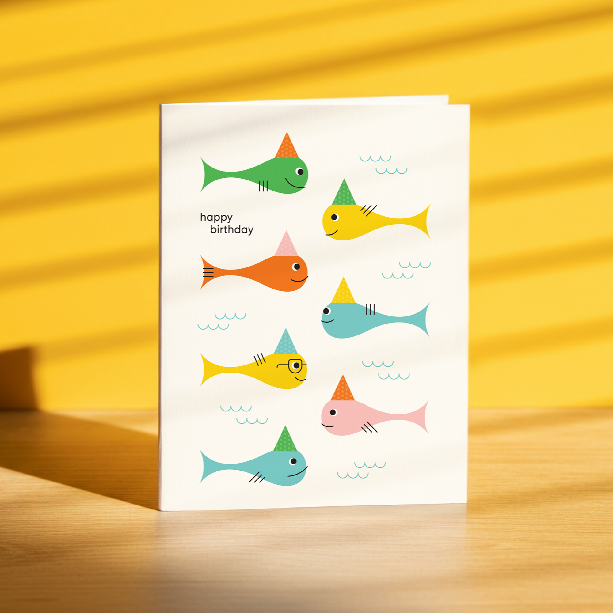 paper&stuff – Engroshandel Fødselsdagskort – Festlig Fisk Fødselsdagskort – Farverigt Havtema1