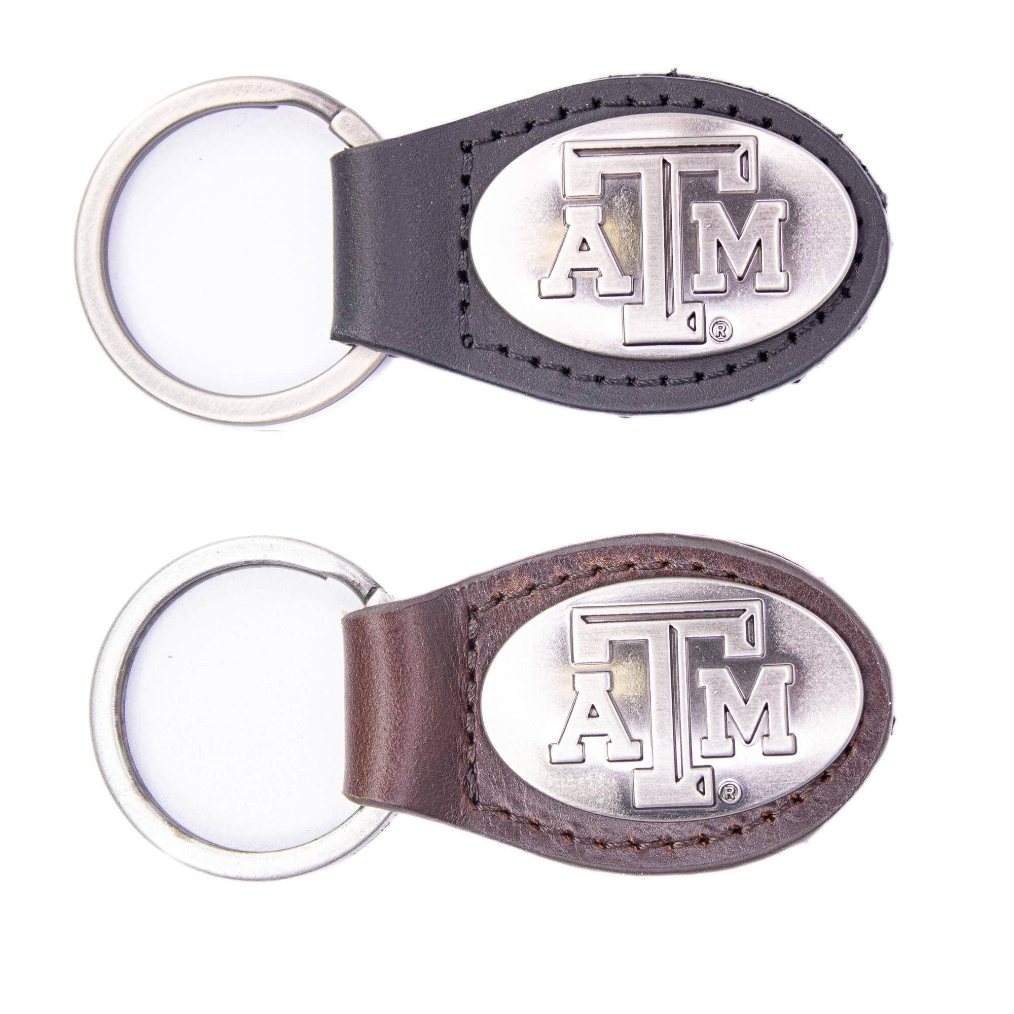 Zep-Pro - Wholesale Keychain - Unisex - Texas A&M Aggies Oval Leather Key Fob.1