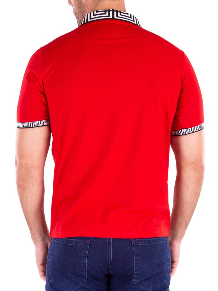 221802 - Red Half Button Polo Shirt for wholesale on Faire1