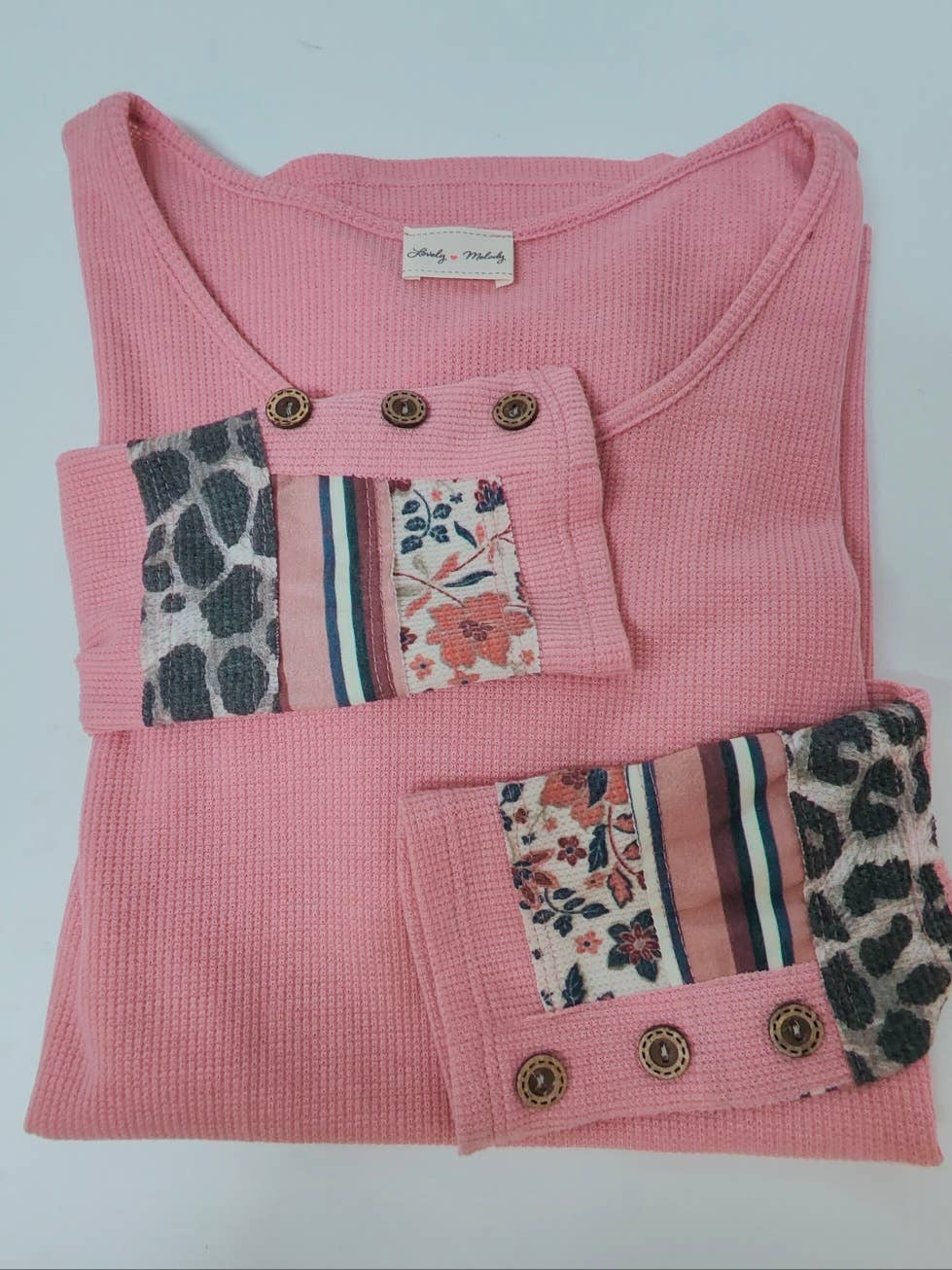 lovely melody - Wholesale T-Shirt - Women's - 8023-LONG SLEEVE T-SHIRT WITH CUFF DETAIL11