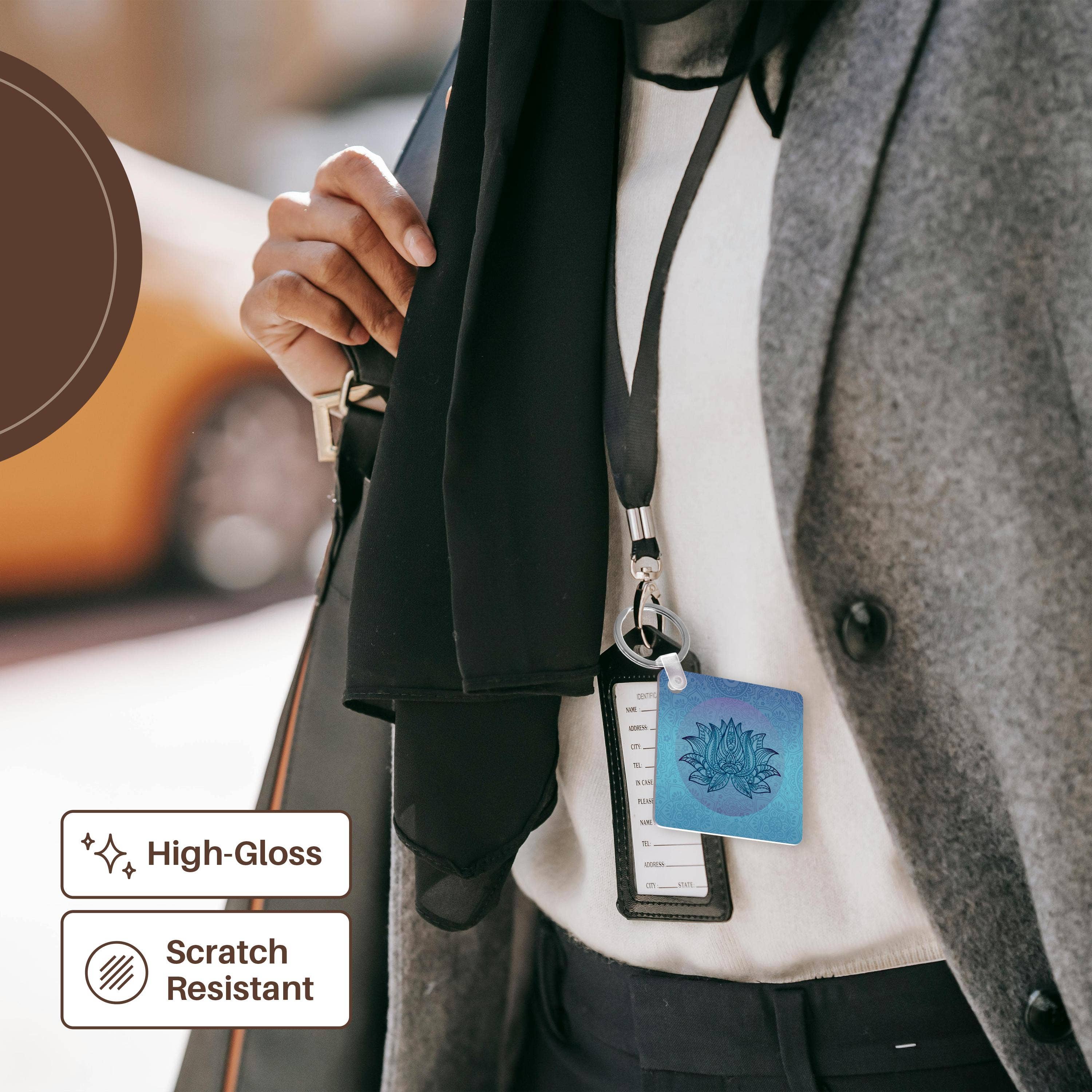 3dRose - Wholesale Keychain - Unisex - 3dRose, Lotus Flower Symbol Illustration Light Blue Aqua Tones, Key Chain6