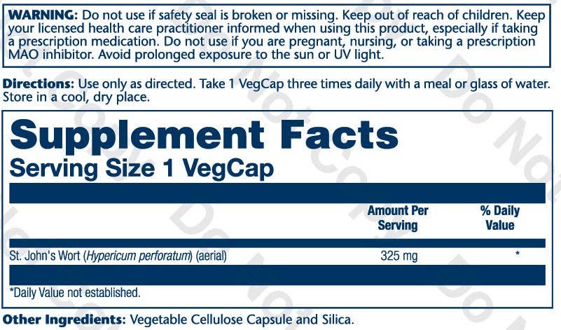 Solaray - Wholesale Oral Supplement/Vitamin - St. John's Wort Aerial 325mg2