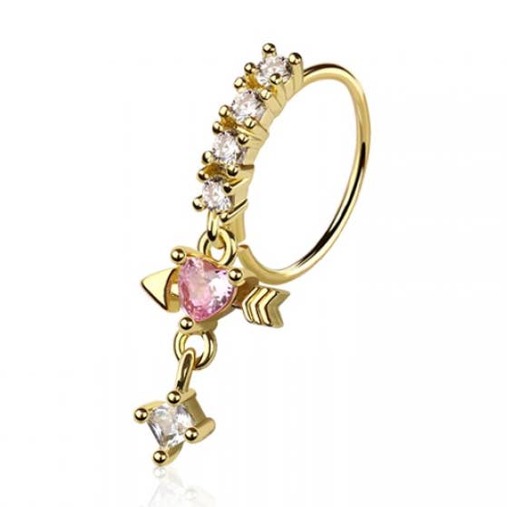 CIONDOLO QUADRATO IN ZIRCONIA CUBICA CUBICA MULTICOLORE A FORMA DI FRECCIA A FORMA DI CUORE, CON CROCE, IN ZIRCONIA CUBICA, 316L, COLORE per la vendita all'ingrosso da parte di CRAVE