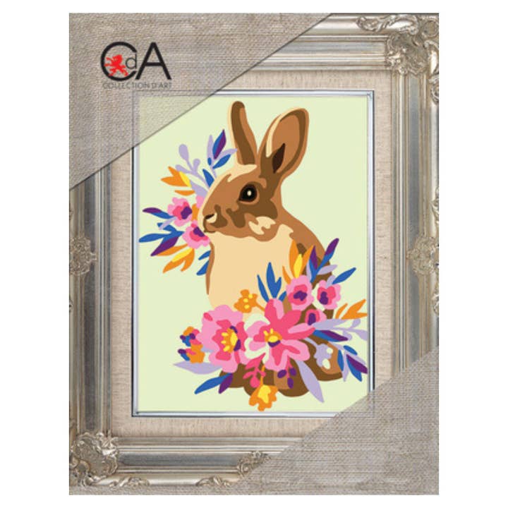 Tapestry Printed Kit Needlepoint Rabbit in Flowers 3353K for wholesale by RTO&Collection D'Art (RTO Baltic OU)