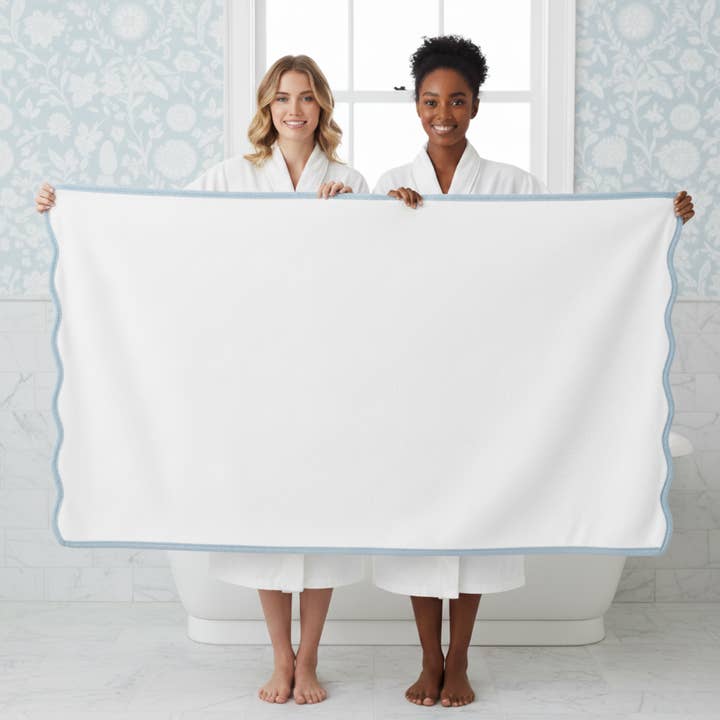 Lotus Linen - Vente Tapis de bain - Tapis de bain en coton avec bordure festonnée de luxe100