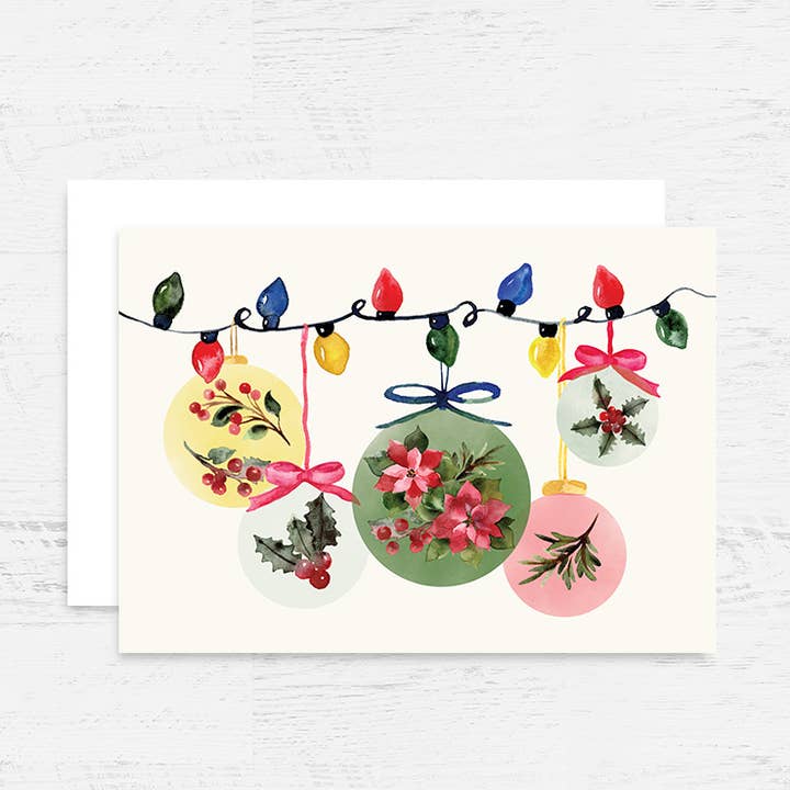 Cartão de Natal Baubles por atacado de Breezy Bird Studio