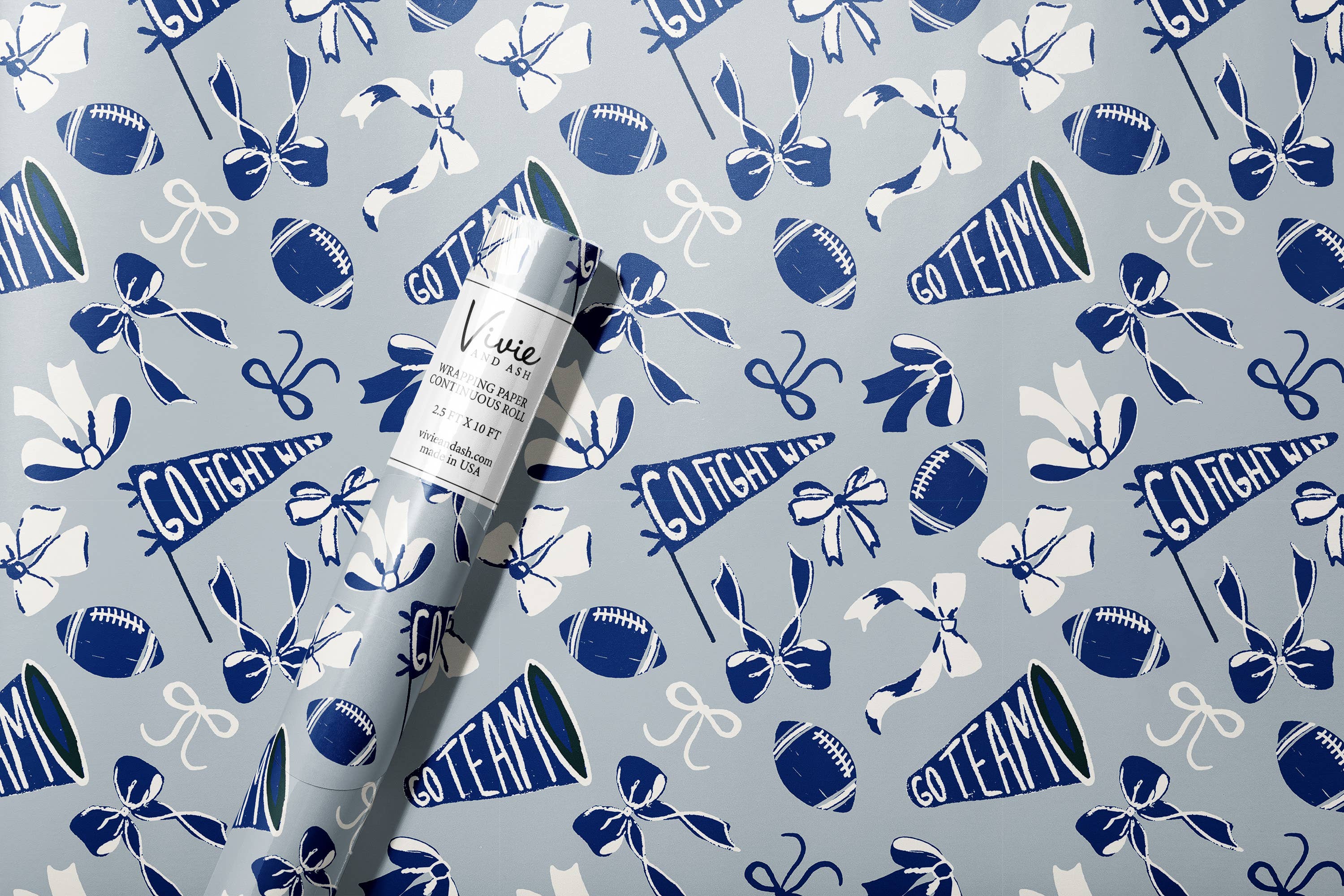 Vivie and Ash - Wholesale Wrapping Paper Roll - Custom Team Colors Wrapping Paper Roll0
