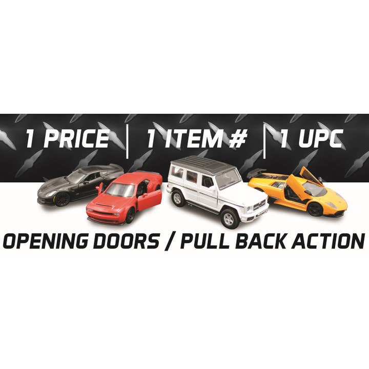 JFL Enterprises - Wholesale Toy Car/Truck - Kids - Die Cast Cars 5" Replica Counter Display
