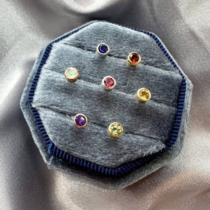 Kindred, 3mm Birthstone Studs for wholesale by Open Fire Jewellery