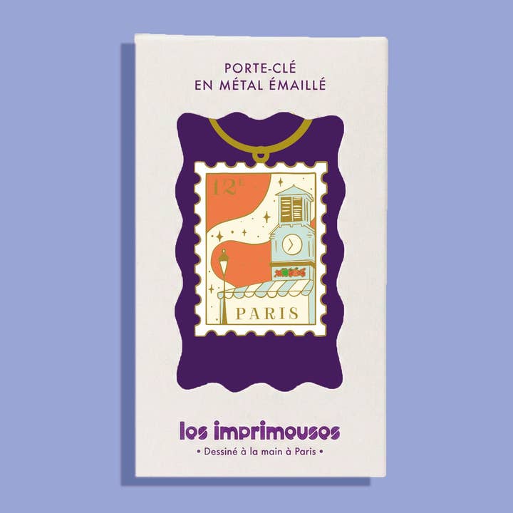Keychain Stamp Paris 12th - Under the Sky of Aligre for wholesale by LES IMPRIMEUSES