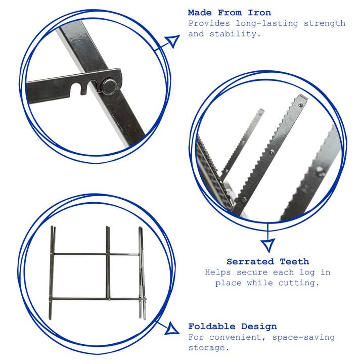 Rinkit Ltd - Wholesale Outdoor Grill Tools - Black Folding Iron Log Saw Horse - By Harbour Housewares4