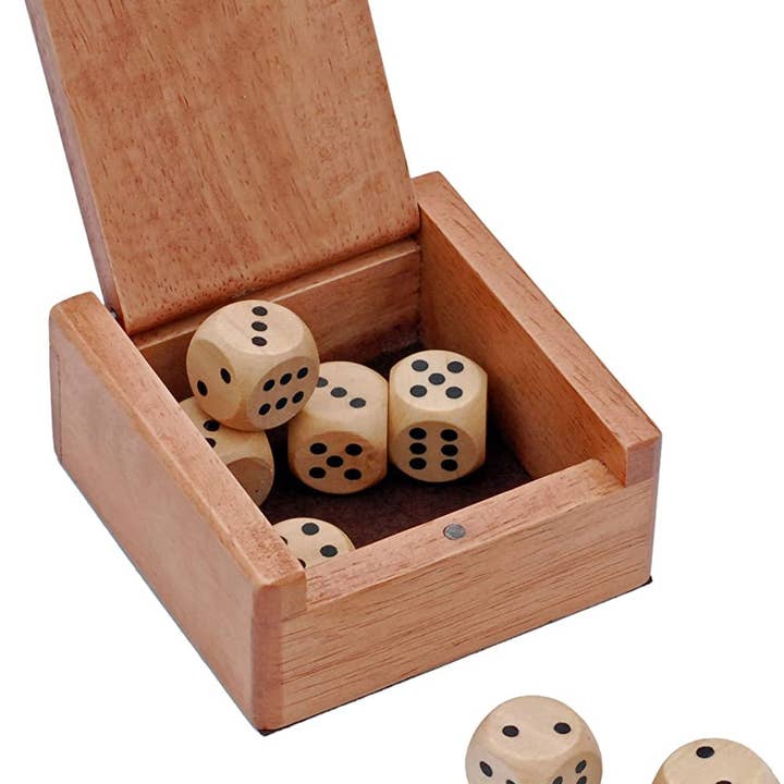 Wooden Dice Box and 8 Wooden Dice for wholesale by Wood Expressions