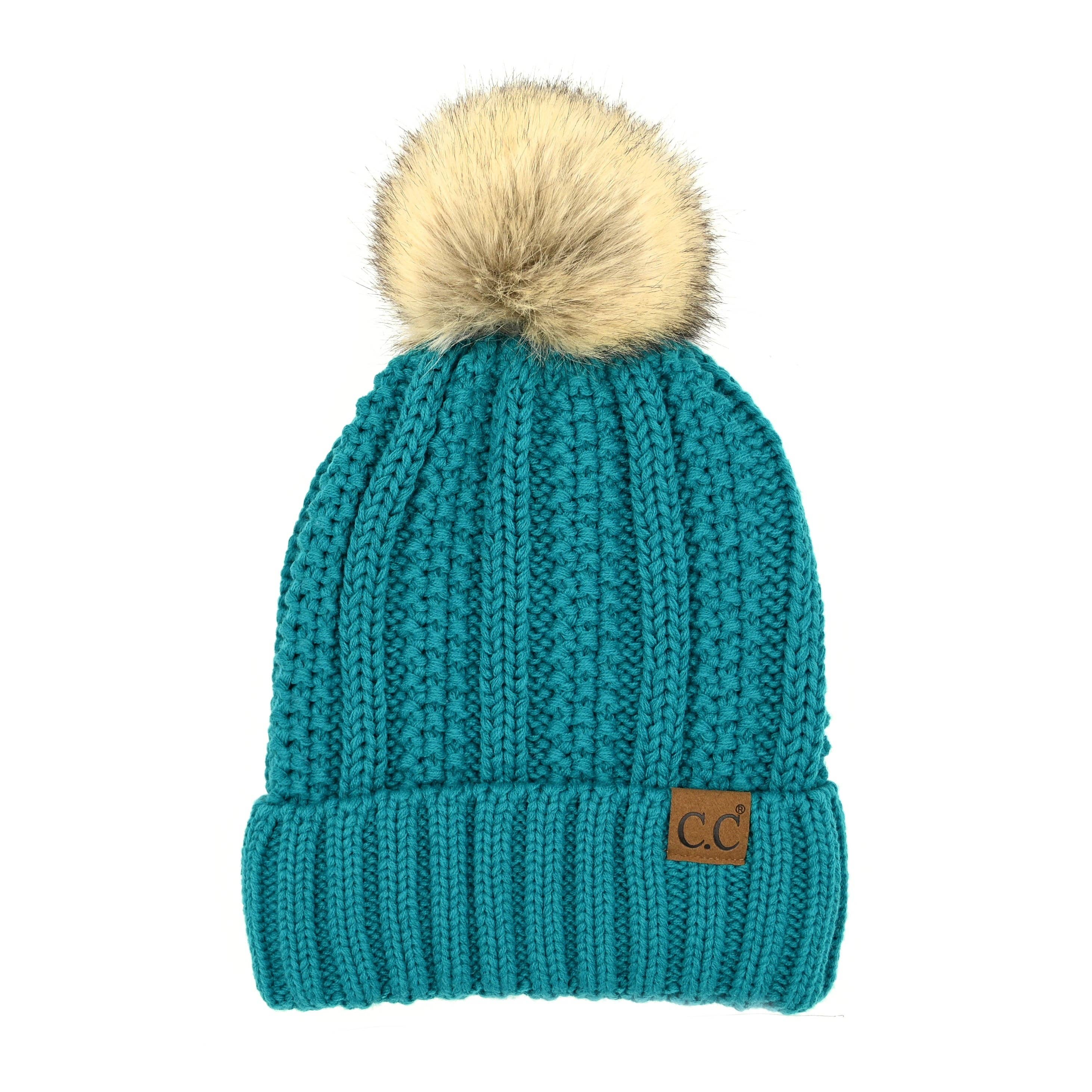 Truly Contagious – Großhandel Beanie – Damen – CC Mütze mit auffälligem Kunstpelz-Bommel (YJ-820)21
