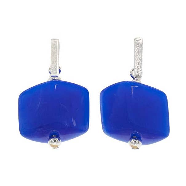 Earrings with 1 Cube, Ultramarine for wholesale by FATES, style with a story