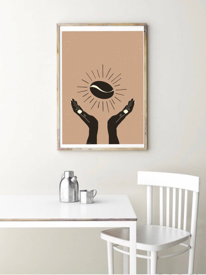 Stampa artistica giclée con adorazione del caffè per la vendita all'ingrosso da parte di Sheena lange Illustrations