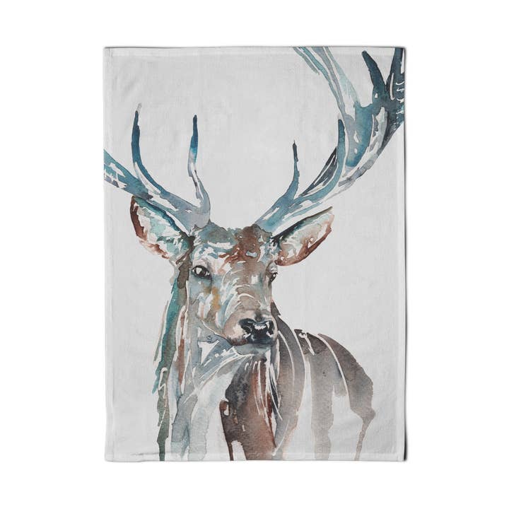 Stag Teatowel for wholesale by Meg Hawkins Art