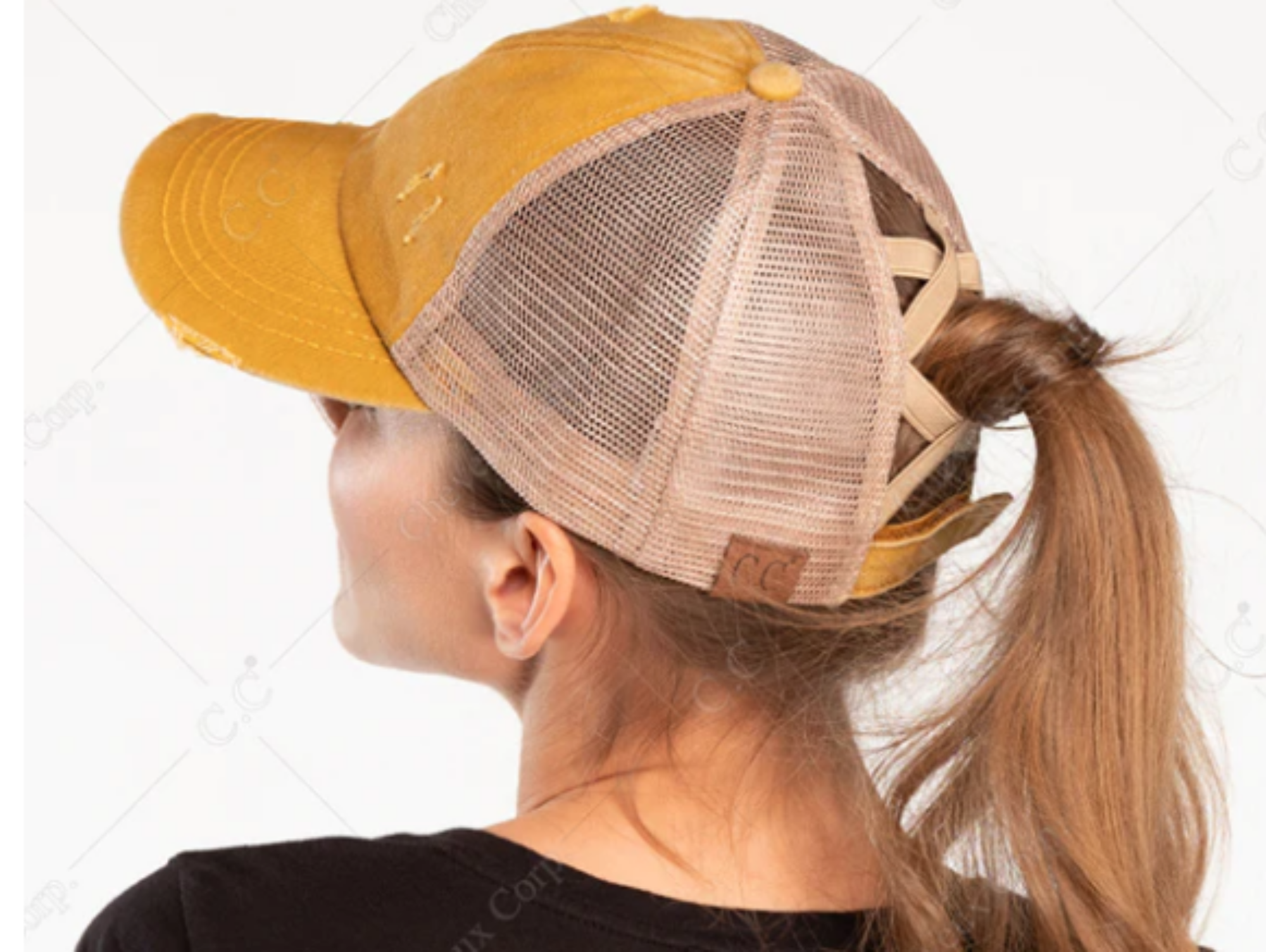 Treasure Bank - Wholesale Ponytail Cap - Women's - C.C Washed Denim, Mesh Back  with Crossed Band for Ponytail7