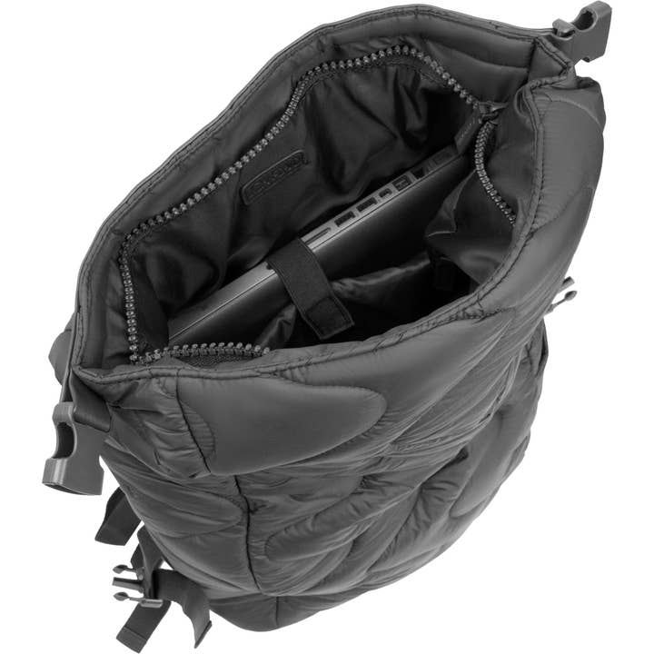 Magid - Wholesale Backpack - Women's - Joan & David Wave Quilted Puffer Nylon 18 Inch Square Buckle Workbook Backpack