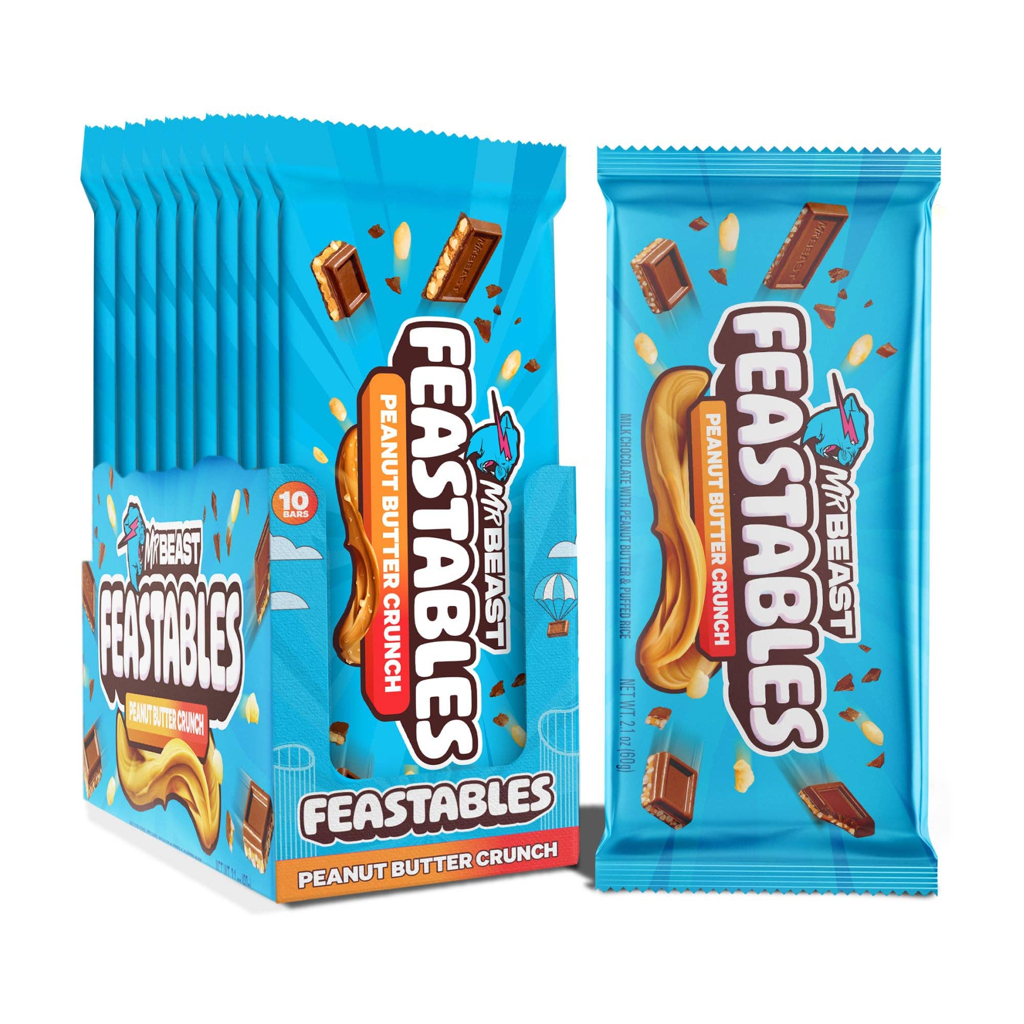 Shop The King - Wholesale Chocolate Bar - Feastables Pnt Btr Crunch King 2.1z 60 g 24 Per Box0