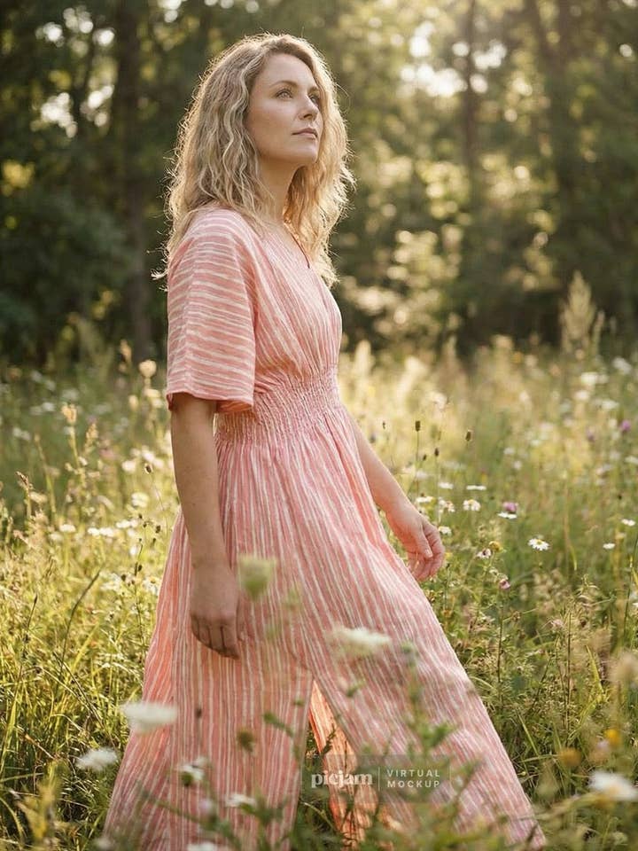 Lia Lounge Dress - Cronulla Stripe for wholesale by Hi Handmade