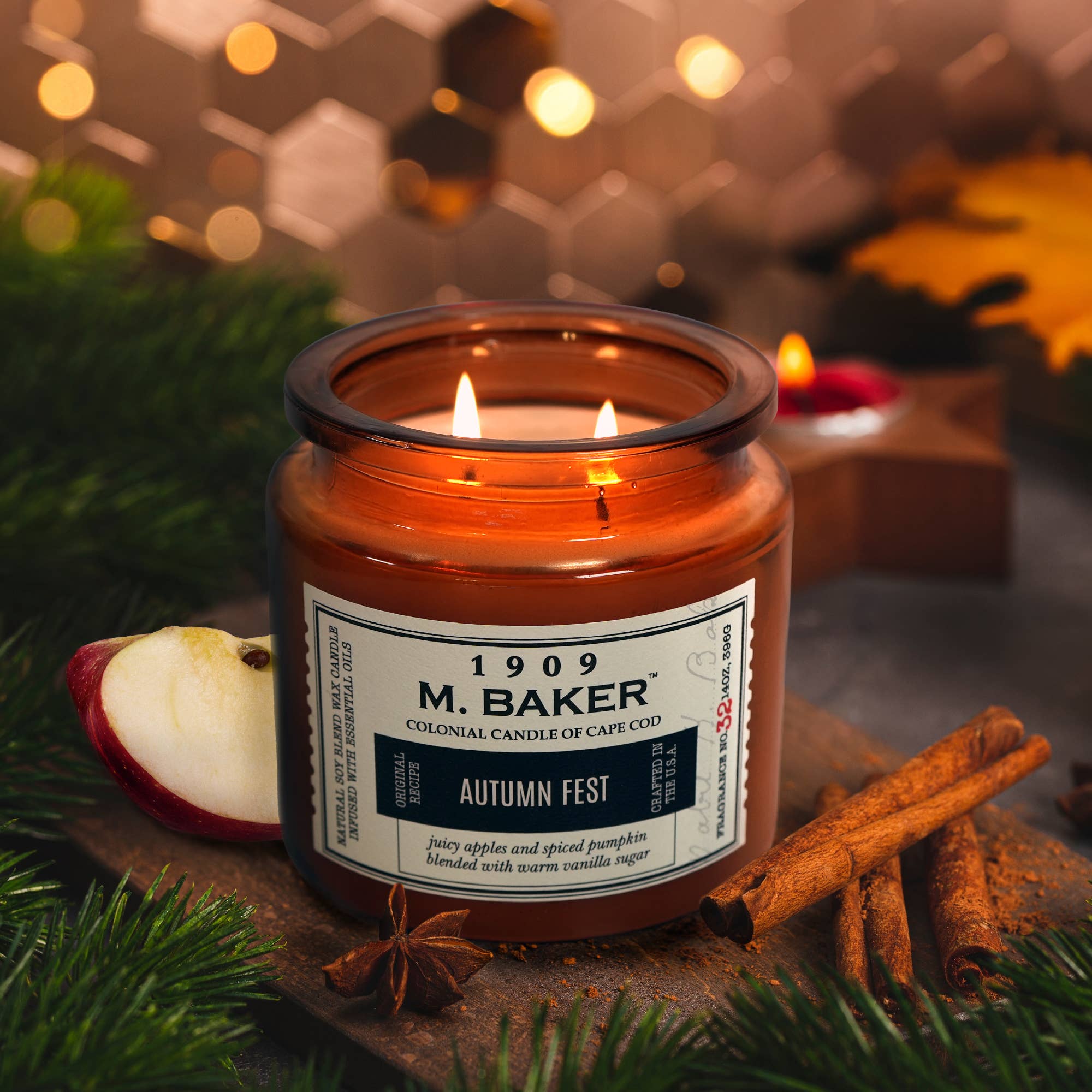 MVP Group International INC - Wholesale Jar/Filled Candle - M Baker Autumn Fest Scented Jar Candle, Soy Blend, 14 oz0