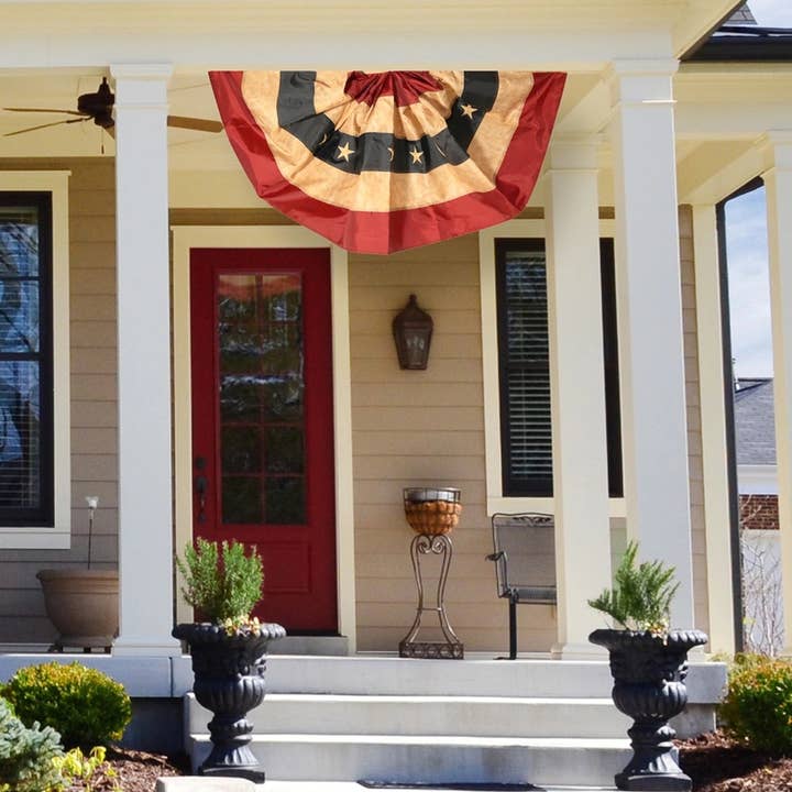 Briarwood Lane - Wholesale Flag - Tea Stained Patriotic Bunting USA 48" x 24" Pleated Banner