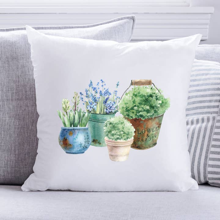 Coussin de jardin Watercolor Container pour la vente par Emma and the Bean
