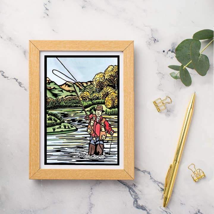 Sarah Angst Art - Wholesale Everyday Greeting Card - Greeting Card Fly Fishing River